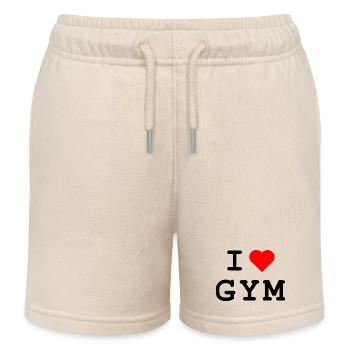 I love Gym - I love the gym - Kids Organic Sweat Shorts by Stanley/Stella - soft Ecru - Front