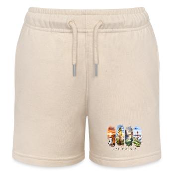 California Urlaub Travel – Golden State Motiv - Kinder Organic Joggingshorts Mini Bolter von Stanley/Stella - Natur - Vorne