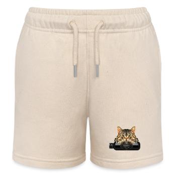 Kater Frühstück - Kinder Organic Joggingshorts Mini Bolter von Stanley/Stella - Natur - Vorne