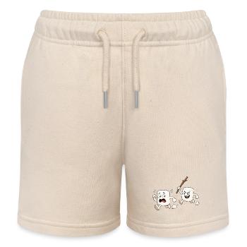 Lustige Marshmallows auf der Flucht Comic Motiv  - Kinder Organic Joggingshorts Mini Bolter von Stanley/Stella - Natur - Vorne