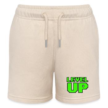 Retro Level Up Gaming T-Shirt 8Bit - Kinder Organic Joggingshorts Mini Bolter von Stanley/Stella - Natur - Vorne