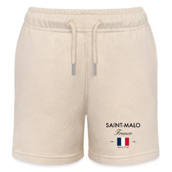 Saint Malo Frankreich Koordinaten Reise Souvenir - Kinder Organic Joggingshorts Mini Bolter von Stanley/Stella - Natur - Vorne