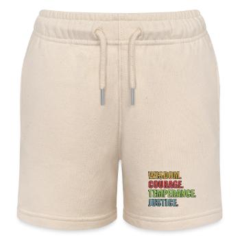 4 Stoic Virtues Retro Rainbow - Kinder Organic Joggingshorts Mini Bolter von Stanley/Stella - Natur - Vorne
