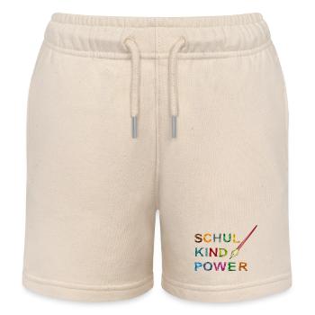Schoolchild Power - Kids Organic Sweat Shorts by Stanley/Stella - soft Ecru - Front