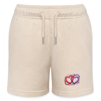Intricate heart duets - Kids Organic Sweat Shorts by Stanley/Stella - soft Ecru - Front