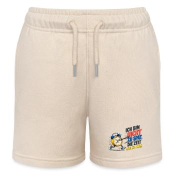Ich Bin Nicht Zu Spät – Wecker Spruch - Kinder Organic Joggingshorts Mini Bolter von Stanley/Stella - Natur - Vorne