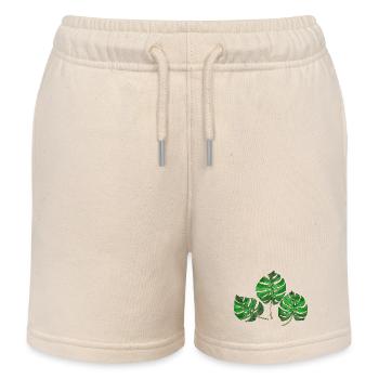 leaves - Kids Organic Sweat Shorts by Stanley/Stella - soft Ecru - Front