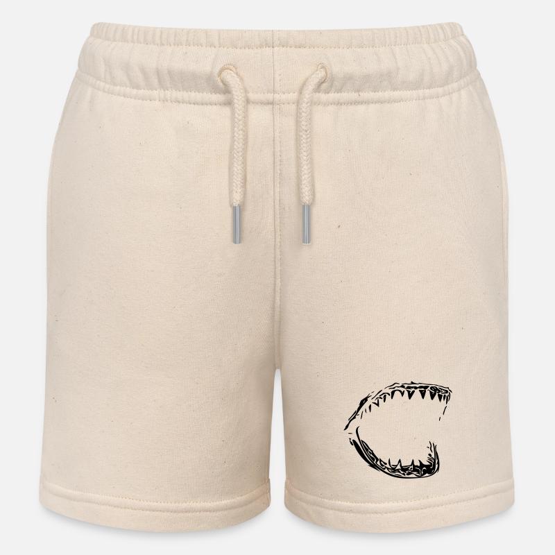 Mors de requin vecteur géant - Short de jogging enfant bio Stanley/Stella - écru doux