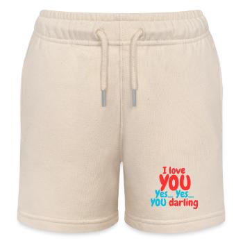 Ich liebe dich, ja, ja, du Liebling - Kinder Organic Joggingshorts Mini Bolter von Stanley/Stella - Natur - Vorne