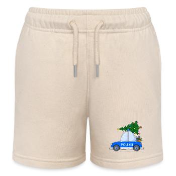 Polizeiauto Weihnachten - Kinder Organic Joggingshorts Mini Bolter von Stanley/Stella - Natur - Vorne
