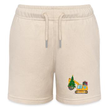 Pelle Noël jaune - Short de jogging enfant bio Stanley/Stella - écru doux - Devant