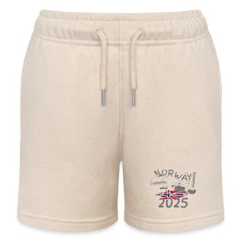 Norwegen 2025 Hering mit Bergen und Elch Angeln - Kinder Organic Joggingshorts Mini Bolter von Stanley/Stella - Natur - Vorne