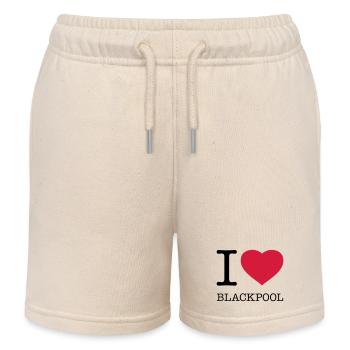 I LOVE BLACKPOOL - Kids Organic Sweat Shorts by Stanley/Stella - soft Ecru - Front