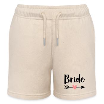 Bride cupid arrow bachelorette party gift - Kids Organic Sweat Shorts by Stanley/Stella - soft Ecru - Front