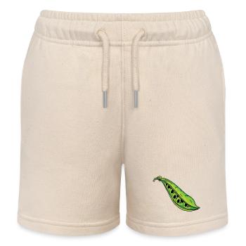 Tête de mort petits pois - Short de jogging enfant bio Stanley/Stella - écru doux - Devant