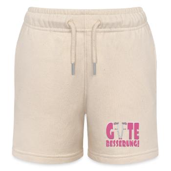 Gute Besserung Krücken Gehhilfen KRANK GENESUNG - Kinder Organic Joggingshorts Mini Bolter von Stanley/Stella - Natur - Vorne