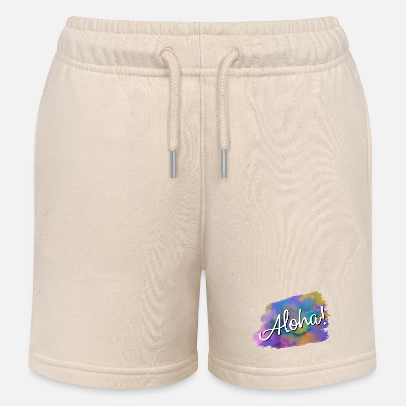 Aloha! - Short de jogging enfant bio Stanley/Stella - écru doux