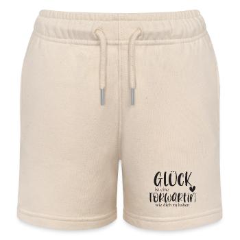 Torwärtin Fußball Sport Fußballspielerin Geschenk - Kinder Organic Joggingshorts Mini Bolter von Stanley/Stella - Natur - Vorne