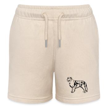 Australian Shepherd - Kinder Organic Joggingshorts Mini Bolter von Stanley/Stella - Natur - Vorne