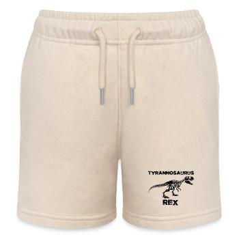 Schwarzes Tyrannosaurus-Skelett - Kinder Organic Joggingshorts Mini Bolter von Stanley/Stella - Natur - Vorne