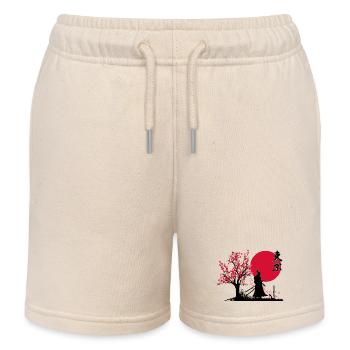 Samurai Shadow Slayer | HDR Graphics Japanese Art - Kids Organic Sweat Shorts by Stanley/Stella - soft Ecru - Front