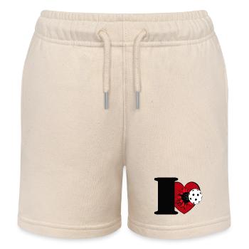 Floorball , Unihockey , I Love Floorball (25) - Kinder Organic Joggingshorts Mini Bolter von Stanley/Stella - Natur - Vorne