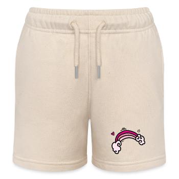 Pastellrosa Regenbogenwolken - Kinder Organic Joggingshorts Mini Bolter von Stanley/Stella - Natur - Vorne
