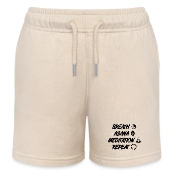 Yoga Motivation - Kids Organic Sweat Shorts by Stanley/Stella - soft Ecru - Front