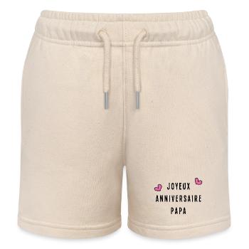 ALLES GUTE ZUM GEBURTSTAG PAPA. VATERTAG - Kinder Organic Joggingshorts Mini Bolter von Stanley/Stella - Natur - Vorne