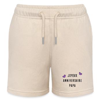 ALLES GUTE ZUM GEBURTSTAG. PAPA. VATERTAG - Kinder Organic Joggingshorts Mini Bolter von Stanley/Stella - Natur - Vorne
