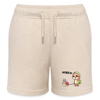 Faultier mit Schnecke - Zieh nicht so! - Kinder Organic Joggingshorts Mini Bolter von Stanley/Stella - Natur - Vorne