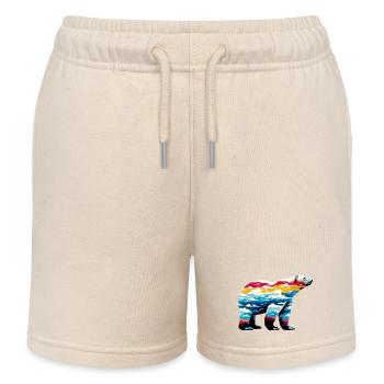 Ours blanc - Short de jogging enfant bio Stanley/Stella - écru doux - Devant