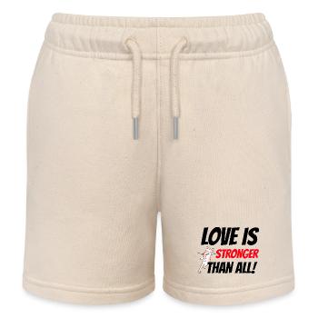 Die Liebe ist stärker als alles andere - Kinder Organic Joggingshorts Mini Bolter von Stanley/Stella - Natur - Vorne