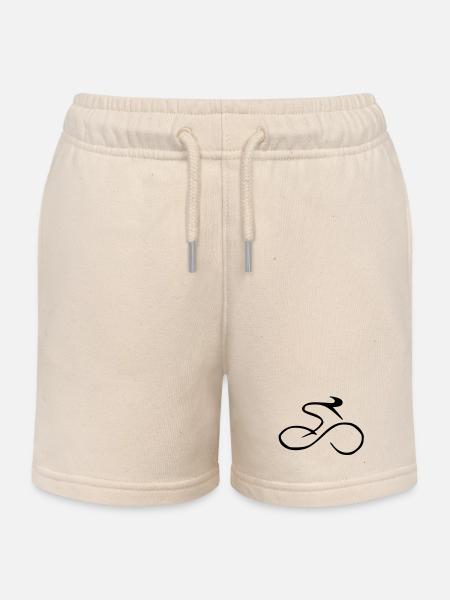 Rennrad Linienkunst Schwarz - Kinder Organic Joggingshorts Mini Bolter von Stanley/Stella - Natur