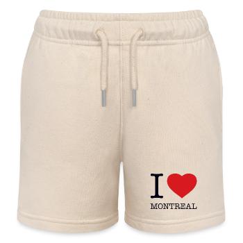 I LOVE MONTREAL - Kids Organic Sweat Shorts by Stanley/Stella - soft Ecru - Front