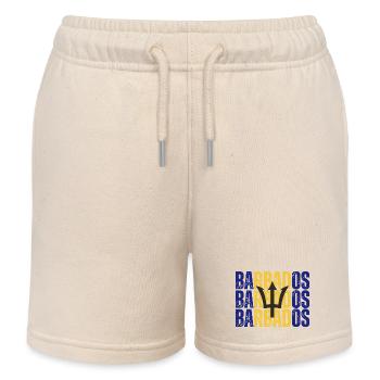 Flag of Barbados, Barbadian pride - Kids Organic Sweat Shorts by Stanley/Stella - soft Ecru - Front