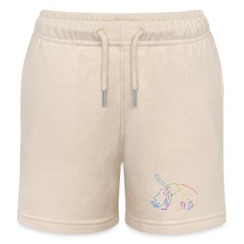 Farblinienakrobat in Bewegung - Kinder Organic Joggingshorts Mini Bolter von Stanley/Stella - Natur - Vorne