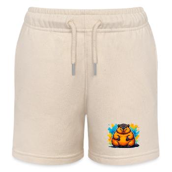 Buntes, karikatur, mollig, murmeltier - Kinder Organic Joggingshorts Mini Bolter von Stanley/Stella - Natur - Vorne