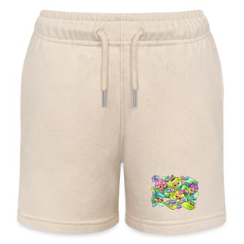 Dreamy Knobs | Summer | Foliage | Nature - Kids Organic Sweat Shorts by Stanley/Stella - soft Ecru - Front