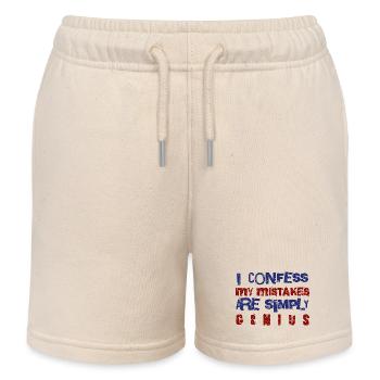 Humorous Confidence Quote Design - Kids Organic Sweat Shorts by Stanley/Stella - soft Ecru - Front