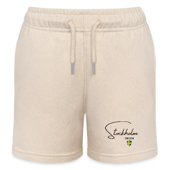 Elegantes Design Stockholm, ich liebe Stockholm - Kinder Organic Joggingshorts Mini Bolter von Stanley/Stella - Natur - Vorne