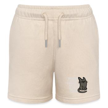 Katze Behind Every Strong Woman Genervt Grummelig - Kinder Organic Joggingshorts Mini Bolter von Stanley/Stella - Natur - Vorne