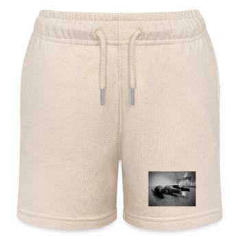 Black and White Brushes - Kids Organic Sweat Shorts by Stanley/Stella - soft Ecru - Front