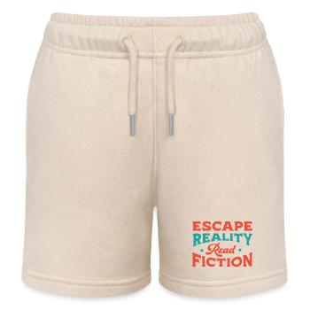 Escape Reality Read Fiction - Kids Organic Sweat Shorts by Stanley/Stella - soft Ecru - Front