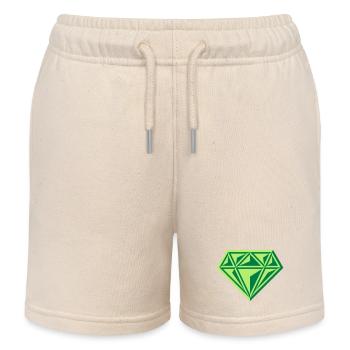 Diamant (pierre précieuse / brillant / symbole / gre / 2C) - Short de jogging enfant bio Stanley/Stella - écru doux - Devant