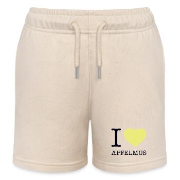 I love Apfelmus - Kinder Organic Joggingshorts Mini Bolter von Stanley/Stella - Natur - Vorne