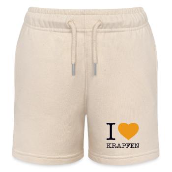 I love Krapfen - Kinder Organic Joggingshorts Mini Bolter von Stanley/Stella - Natur - Vorne
