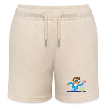 Chemie-Entdecker Laborheld - Kinder Organic Joggingshorts Mini Bolter von Stanley/Stella - Natur - Vorne