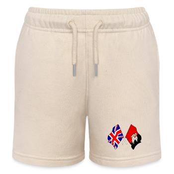 Buckinghamshire & Great Britain Crossed - Kids Organic Sweat Shorts by Stanley/Stella - soft Ecru - Front