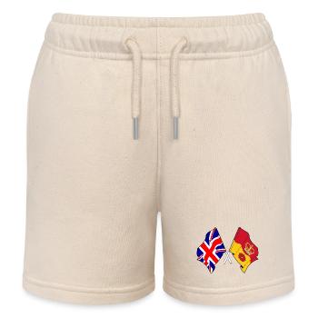 Hampshire & Great Britain Crossed - Kids Organic Sweat Shorts by Stanley/Stella - soft Ecru - Front